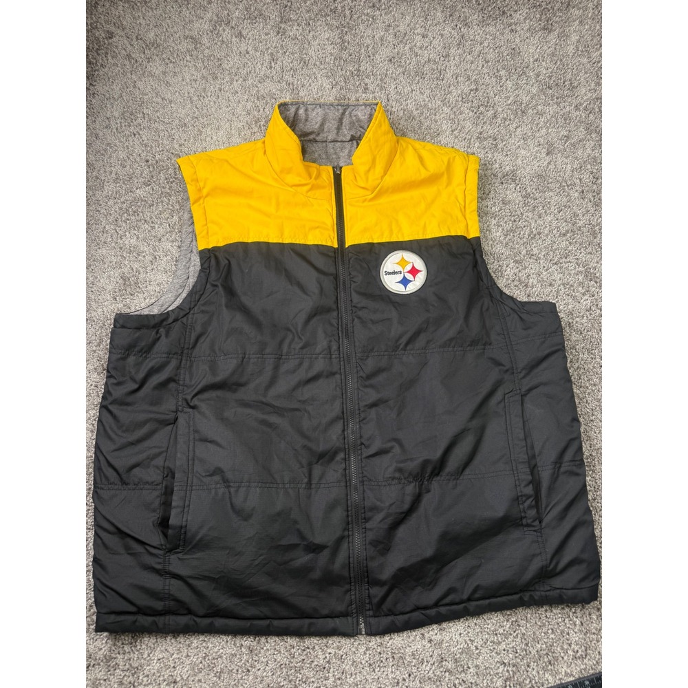 Vintage Y2K Pittsburgh Steelers Reversible Vest Men's XL Oversized NFL
